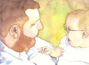 "John and Ava" watercolor by Mary Prater
