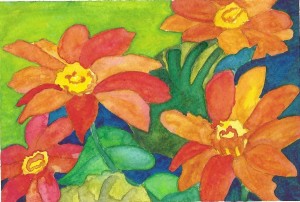 "Flowers" watercolor by Mary Prater